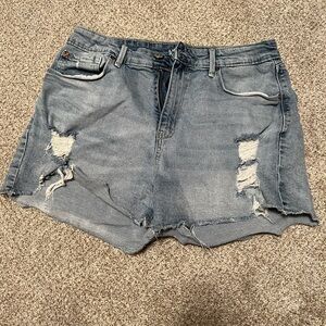 Levi's Blue Distressed Jean Shorts